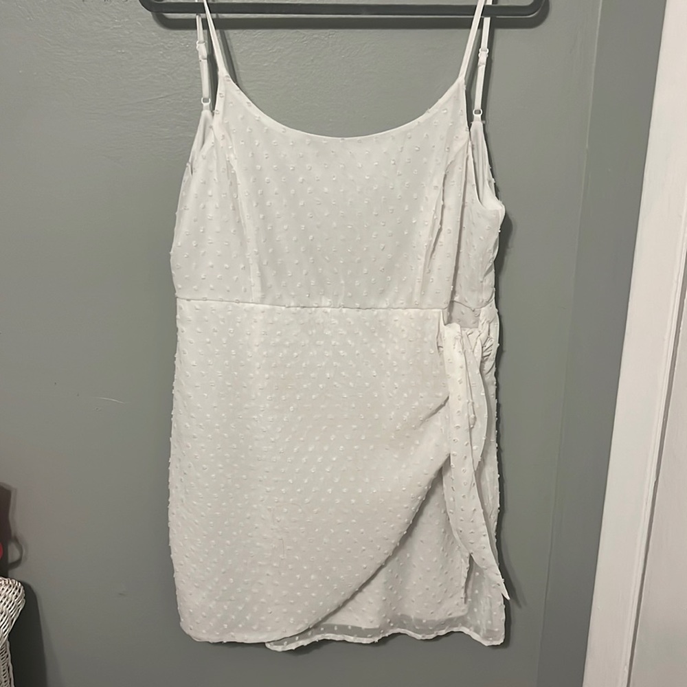 Textured Wrap Mini Dress